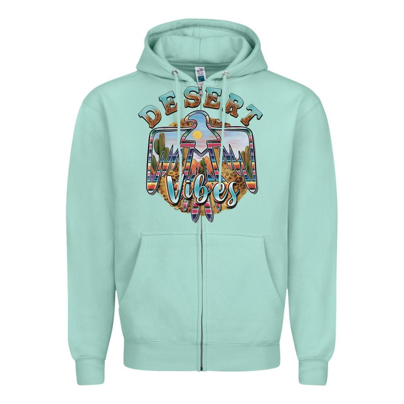 Desert Vibes Thunderbird Zipper Hoodie by BarkalooDesign | Teevron