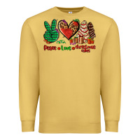 Antique Gold peace love Christmas cakes Premium Sweatshirt - AdoDesignShop