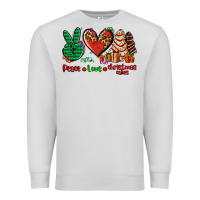 Dove Grey peace love Christmas cakes Premium Sweatshirt - AdoDesignShop