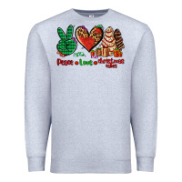 Heather Grey peace love Christmas cakes Premium Sweatshirt - AdoDesignShop