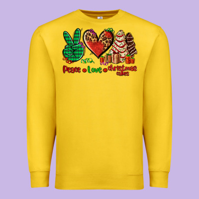 Peace Love Christmas Cakes Premium Sweatshirt Designed By Adodesignshop