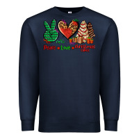 Navy peace love Christmas cakes Premium Sweatshirt - AdoDesignShop