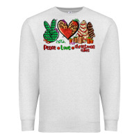Oatmeal Heather peace love Christmas cakes Premium Sweatshirt - AdoDesignShop