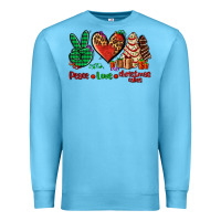 Ocean Blue peace love Christmas cakes Premium Sweatshirt - AdoDesignShop