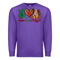 Purple peace love Christmas cakes Premium Sweatshirt - AdoDesignShop