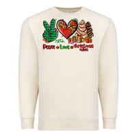 Sandshell peace love Christmas cakes Premium Sweatshirt - AdoDesignShop