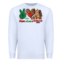 White peace love Christmas cakes Premium Sweatshirt - AdoDesignShop