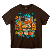 Chocolate Brown Thankful Blessed Heavy Core Tee - texasbilliewilder