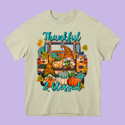 Thankful Blessed Heavy Core Tee Designed By Texasbilliewilder