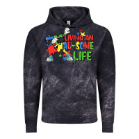 Cloud Black Living an au-some life Autism Awareness Day Vintage Hoodie - FaDigitalArtStudio