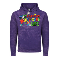 Cloud Purple Living an au-some life Autism Awareness Day Vintage Hoodie - FaDigitalArtStudio