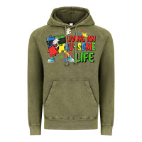 Vintage Olive Living an au-some life Autism Awareness Day Vintage Hoodie - FaDigitalArtStudio