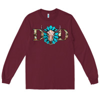 Burgundy western dad with gemstone and skull Long Sleeve Tee - RanaPortraitStore