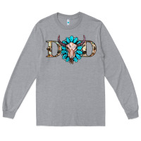 Heather Grey western dad with gemstone and skull Long Sleeve Tee - RanaPortraitStore