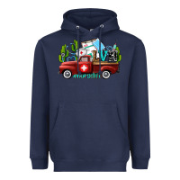 Navy lvn nurse truck with cactus and sunflowers Heavyweight Hoodie - AdoDesignShop