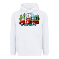 White lvn nurse truck with cactus and sunflowers Heavyweight Hoodie - AdoDesignShop