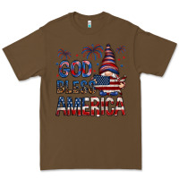 Cacao God Bless America with gnome 4th of july Premium Tee - HowdyJamesFarm