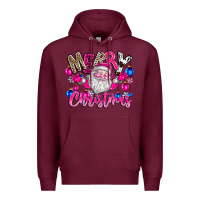 Burgundy merry Christmas santa Premium Hoodie - CowhideDigitalArt