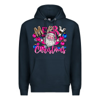 Navy merry Christmas santa Premium Hoodie - CowhideDigitalArt
