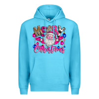 Ocean Blue merry Christmas santa Premium Hoodie - CowhideDigitalArt
