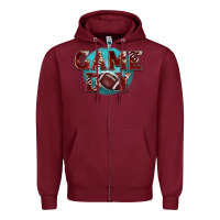 Burgundy game day football Zipper Hoodie - BarkalooDesign