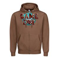 Chestnut game day football Zipper Hoodie - BarkalooDesign