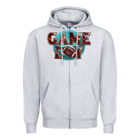 Heather Grey game day football Zipper Hoodie - BarkalooDesign