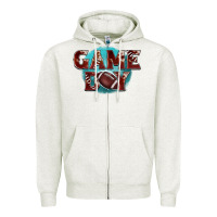 Oatmeal Heather game day football Zipper Hoodie - BarkalooDesign