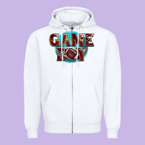 Game Day Football Zipper Hoodie Designed By Barkaloodesign