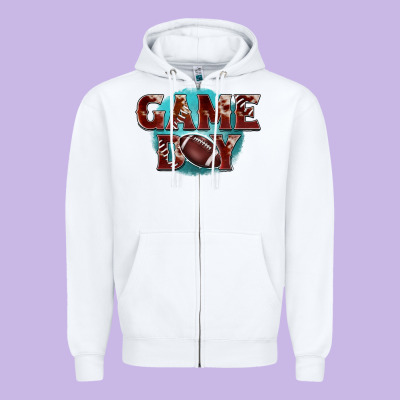 Game Day Football Zipper Hoodie Designed By Barkaloodesign