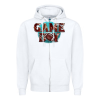 White game day football Zipper Hoodie - BarkalooDesign