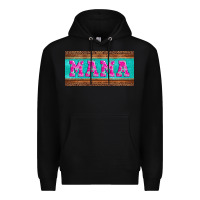 Black floral mama mother's day license plate Premium Hoodie - Jasminsmagicworld