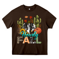 Chocolate Brown Howdy Fall Heavy Core Tee - texasbilliewilder