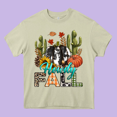 Howdy Fall Heavy Core Tee Designed By Texasbilliewilder