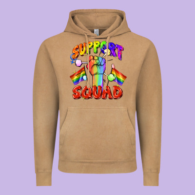 Support Squad Pride Vintage Hoodie Designed By Fadigitalartstudio
