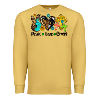 Antique Gold peace love cross Premium Sweatshirt - AdoDesignShop
