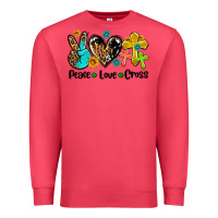 Cardinal peace love cross Premium Sweatshirt - AdoDesignShop