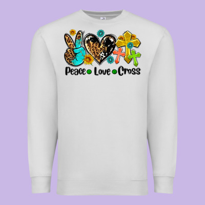Peace Love Cross Premium Sweatshirt Designed By Adodesignshop