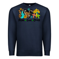 Navy peace love cross Premium Sweatshirt - AdoDesignShop