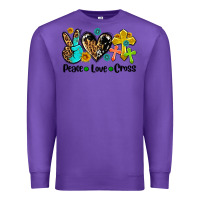 Purple peace love cross Premium Sweatshirt - AdoDesignShop