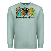 Seafoam peace love cross Premium Sweatshirt - AdoDesignShop