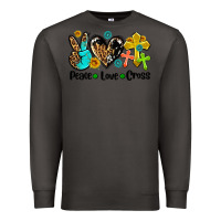Smoke peace love cross Premium Sweatshirt - AdoDesignShop