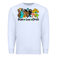 White peace love cross Premium Sweatshirt - AdoDesignShop