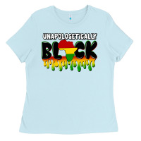 Baby Blue unapologetically black Ladies Tee - CowGirlArtShop