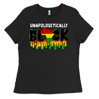 Black unapologetically black Ladies Tee - CowGirlArtShop