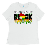 White unapologetically black Ladies Tee - CowGirlArtShop