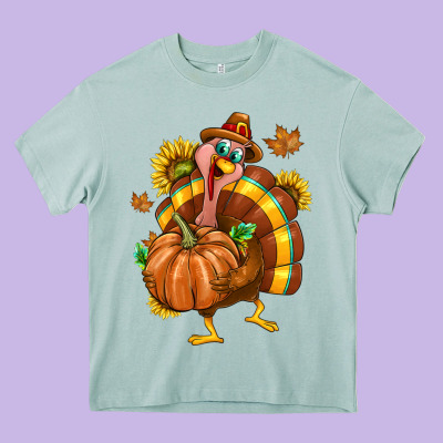 Thanksgiving Turkey Heavy Core Tee Designed By Texasbilliewilder