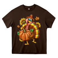 Chocolate Brown Thanksgiving Turkey Heavy Core Tee - texasbilliewilder