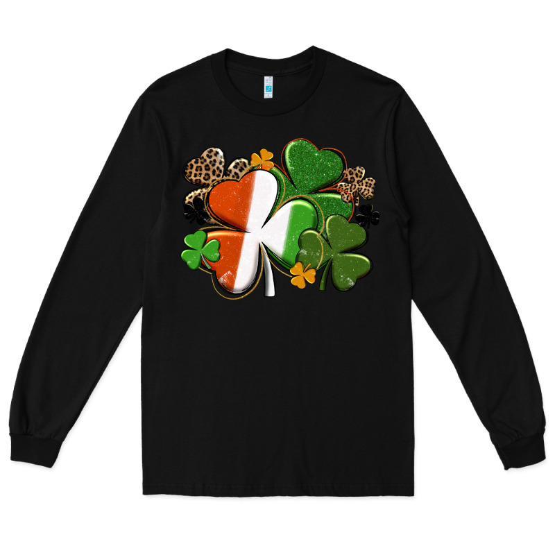 Irish Flag Shamrock St. Patricks Day Long Sleeve Tee by FaDigitalArtStudio | Teevron