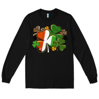 Black Irish flag shamrock St. Patricks Day Long Sleeve Tee - FaDigitalArtStudio